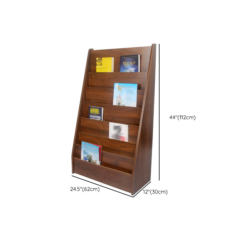 Closed Back Contemporary Bookcase Engineered Wood Vertical Bookshelf with Shelves