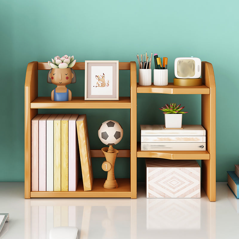 Bamboo Vertical Bookshelf Contemporary Open Back Bookcase with Shelves