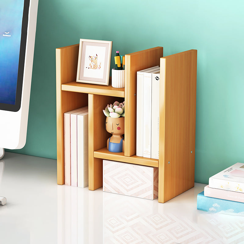 Bamboo Vertical Bookshelf Contemporary Open Back Bookcase with Shelves