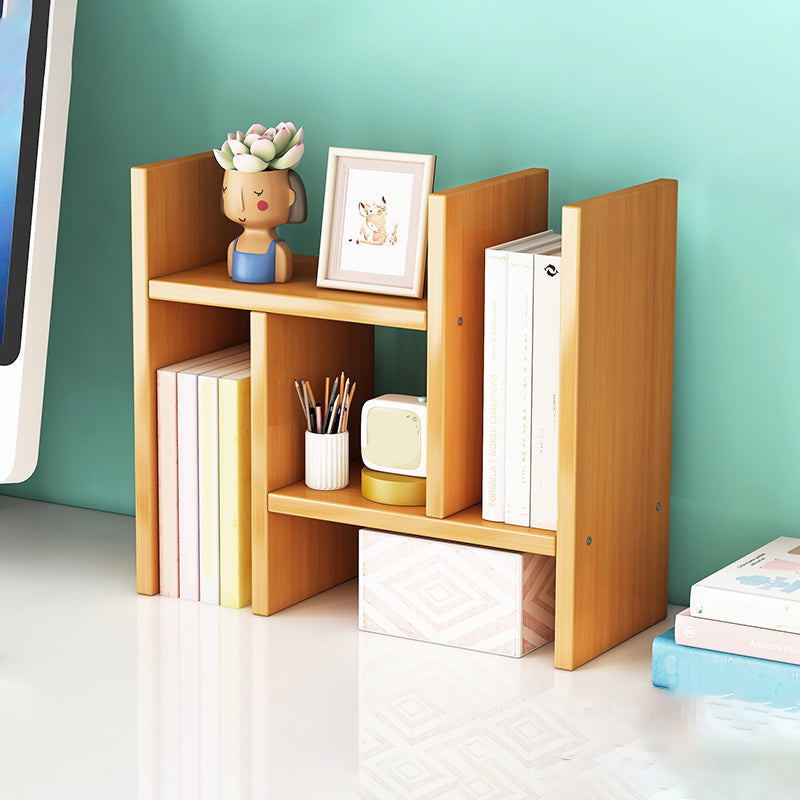 Bamboo Vertical Bookshelf Contemporary Open Back Bookcase with Shelves