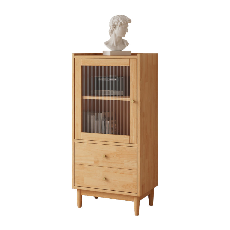 Closed Back Standard Bookshelf Solid Wood Contemporary Bookcase with Drawers