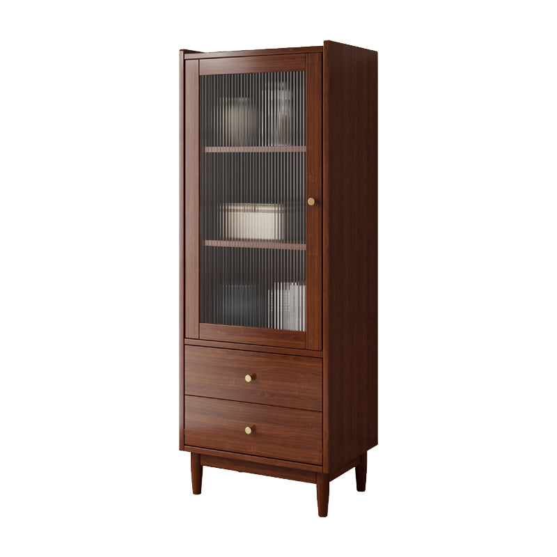 Closed Back Standard Bookshelf Solid Wood Contemporary Bookcase with Drawers