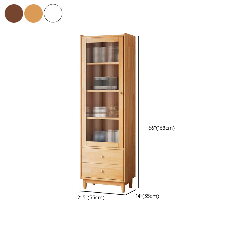 Closed Back Standard Bookshelf Solid Wood Contemporary Bookcase with Drawers