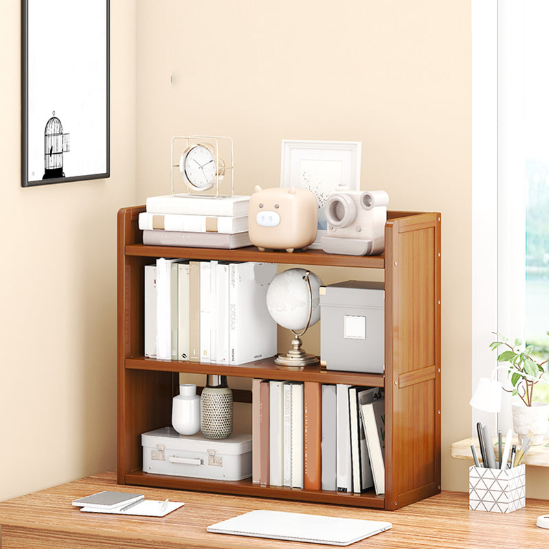 Modern Open Back Bookshelf Standard Bamboo Bookcase for Home Office