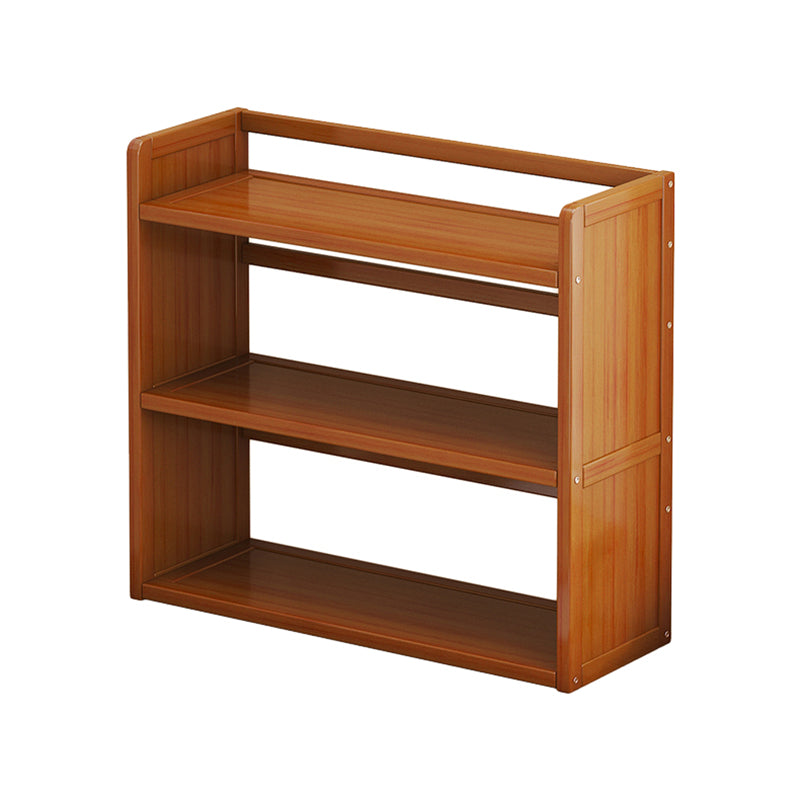 Modern Open Back Bookshelf Standard Bamboo Bookcase for Home Office