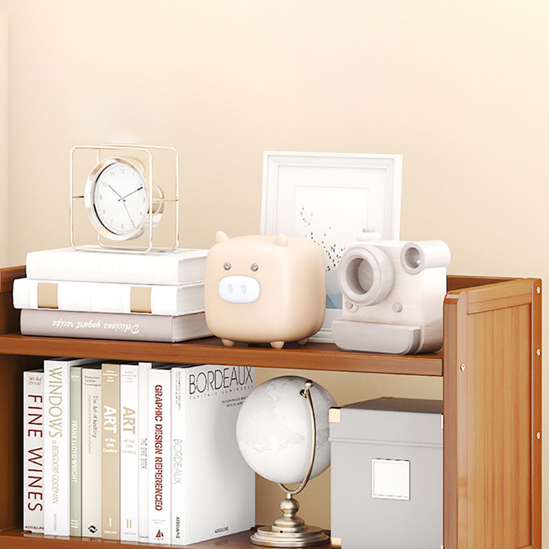 Modern Open Back Bookshelf Standard Bamboo Bookcase for Home Office