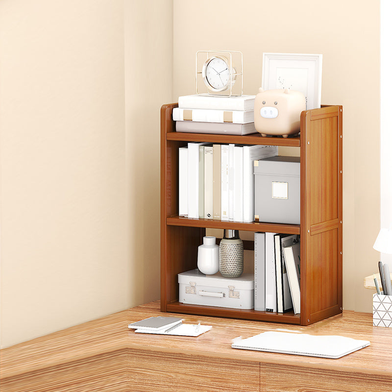 Modern Open Back Bookshelf Standard Bamboo Bookcase for Home Office