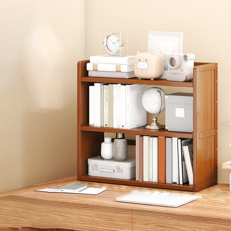 Modern Open Back Bookshelf Standard Bamboo Bookcase for Home Office