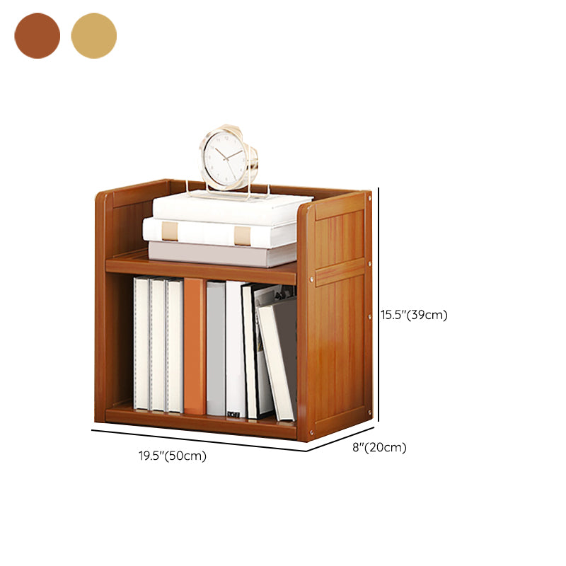 Modern Open Back Bookshelf Standard Bamboo Bookcase for Home Office