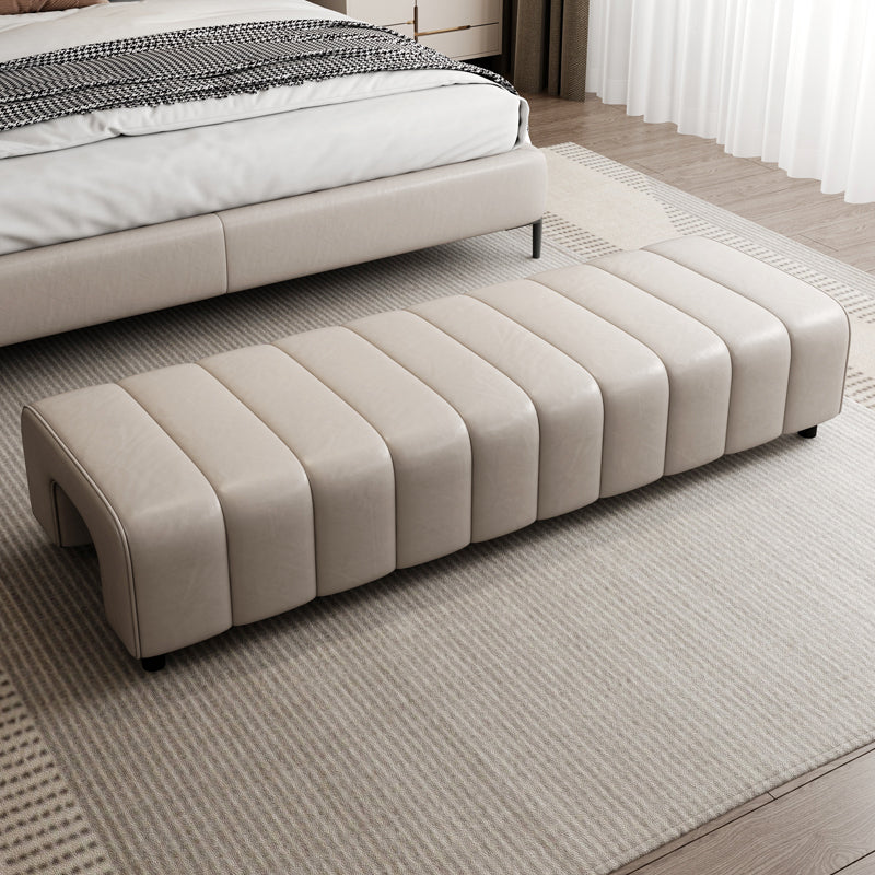 Rectangle Upholstered Bedroom Bench Modern Backless Seating Bench