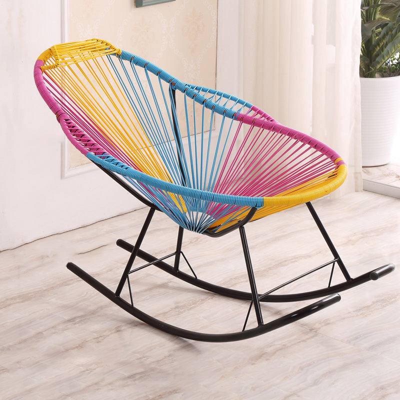 Single Home PE Rattan Lazy Chair Leisure Balcony Rocking Chair