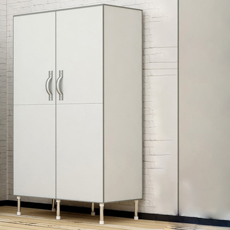 Metal and Fabric Wardrobe Industrial Style Minimalist Rectangular Bedroom Wardrobe Closet