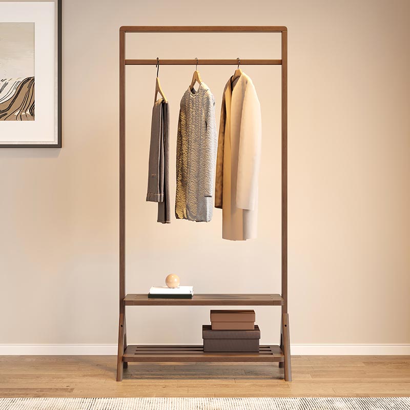 Modern Solid Wood Wardrobe Cabinet Bedroom Armoire with Shelves