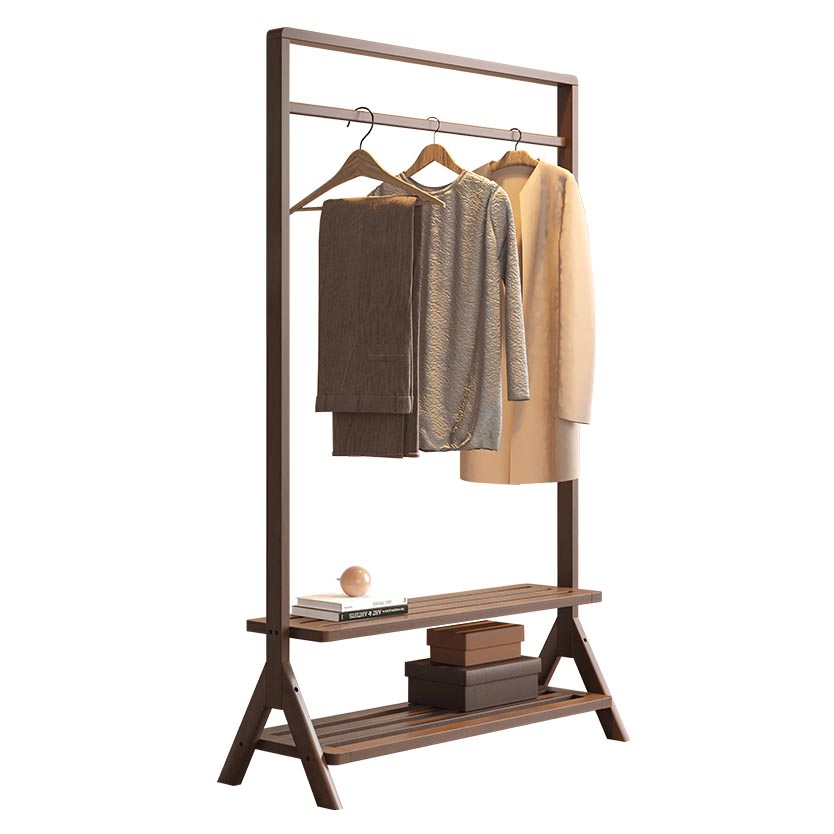 Modern Solid Wood Wardrobe Cabinet Bedroom Armoire with Shelves