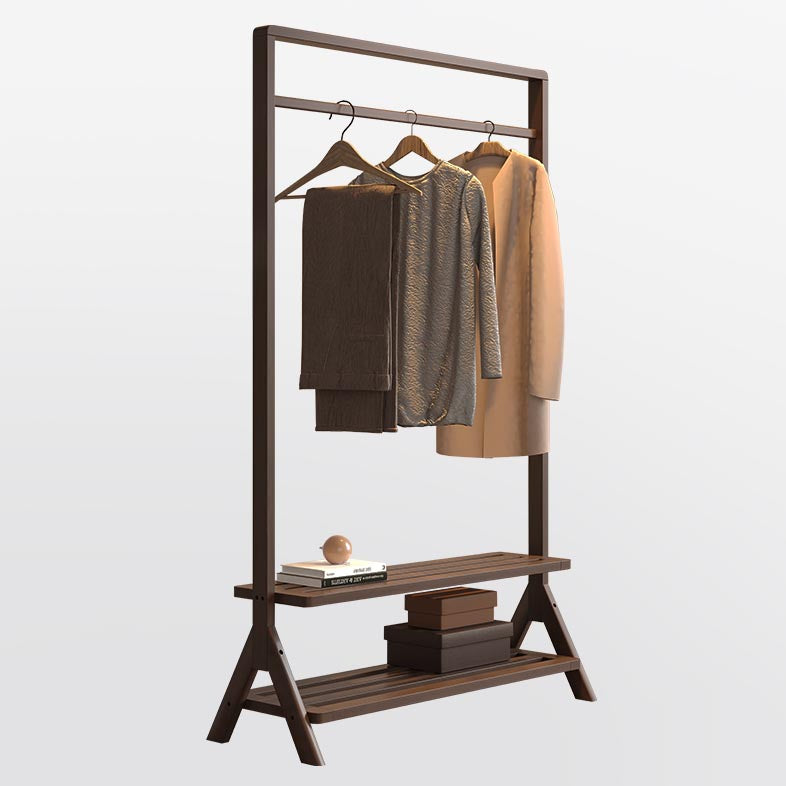 Modern Solid Wood Wardrobe Cabinet Bedroom Armoire with Shelves