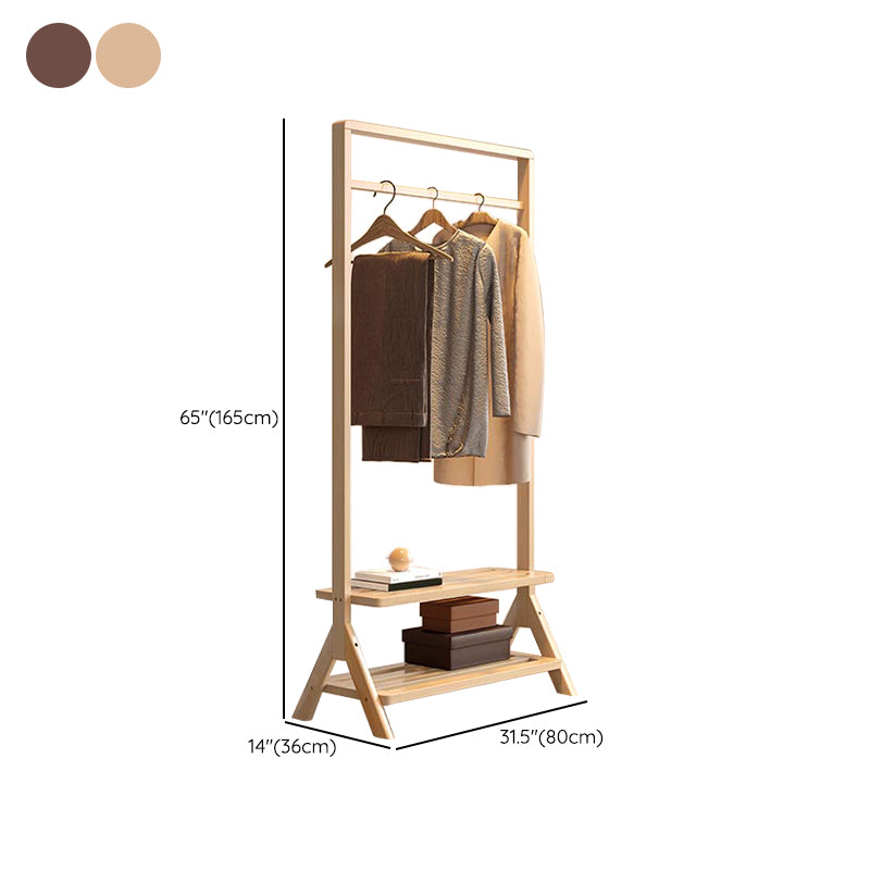 Modern Solid Wood Wardrobe Cabinet Bedroom Armoire with Shelves