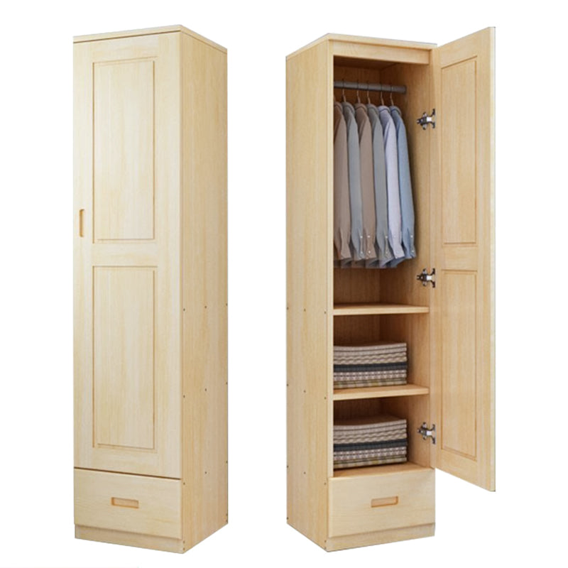 Modern Solid Wood Wardrobe Cabinet Bedroom Armoire with Doors