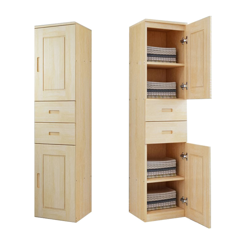 Modern Solid Wood Wardrobe Cabinet Bedroom Armoire with Doors
