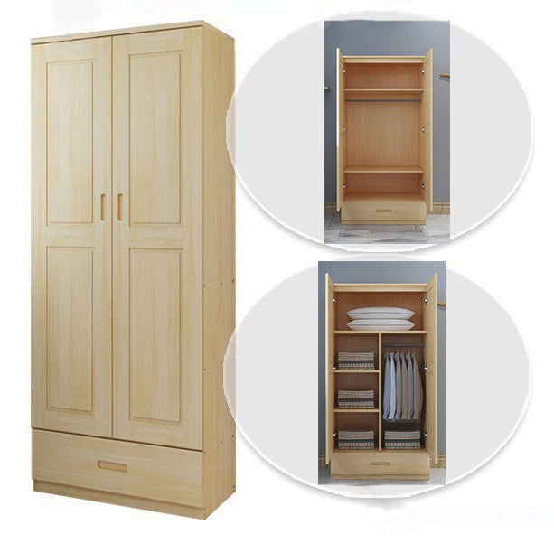 Modern Solid Wood Wardrobe Cabinet Bedroom Armoire with Doors