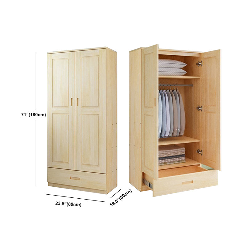 Modern Solid Wood Wardrobe Cabinet Bedroom Armoire with Doors