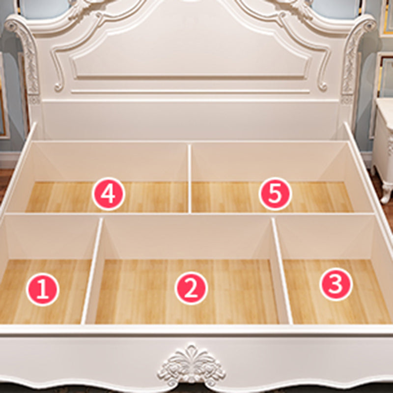 Victorian Solid Color Standard Bed Solid Wood Camelback Bed Frame