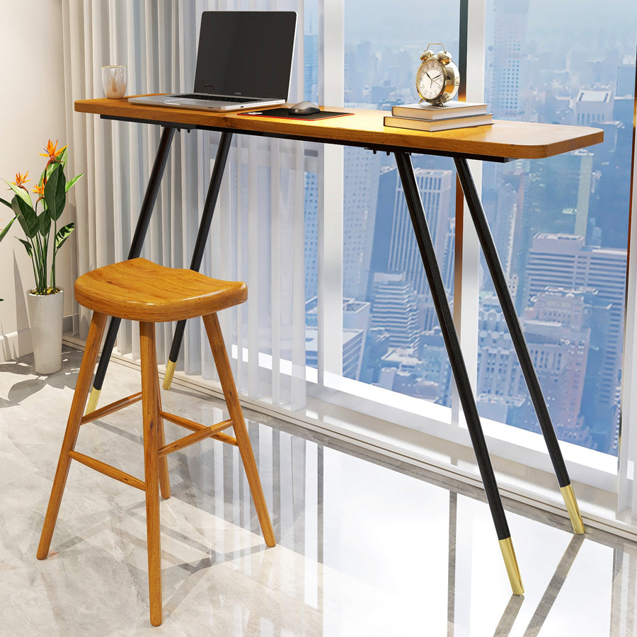 Glam Rectangle Bar Table Set 1/2 Pcs Solid Wood Bar Table Set