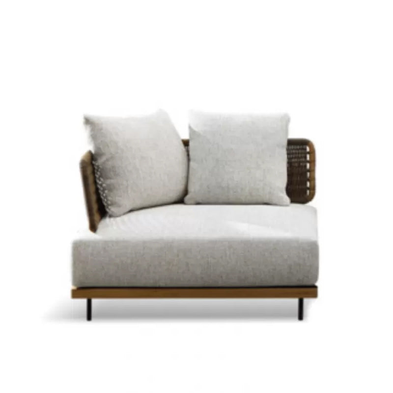 UV Resistant Patio Sofa Farmhouse Wood Outdoor Patio Sofa with Cushions