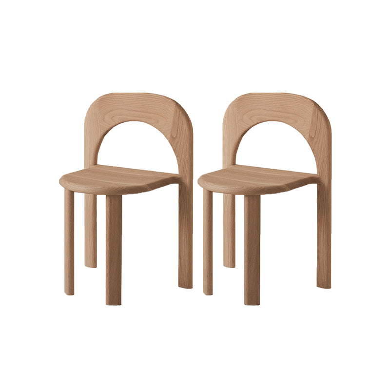 Indoor Stackable Dining Side Chair Solid Wood Oak Solid Wood Open Back Dining Side Chair