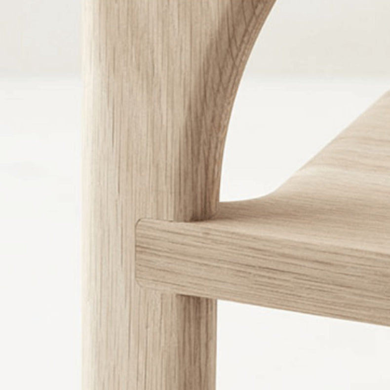 Indoor Stackable Dining Side Chair Solid Wood Oak Solid Wood Open Back Dining Side Chair
