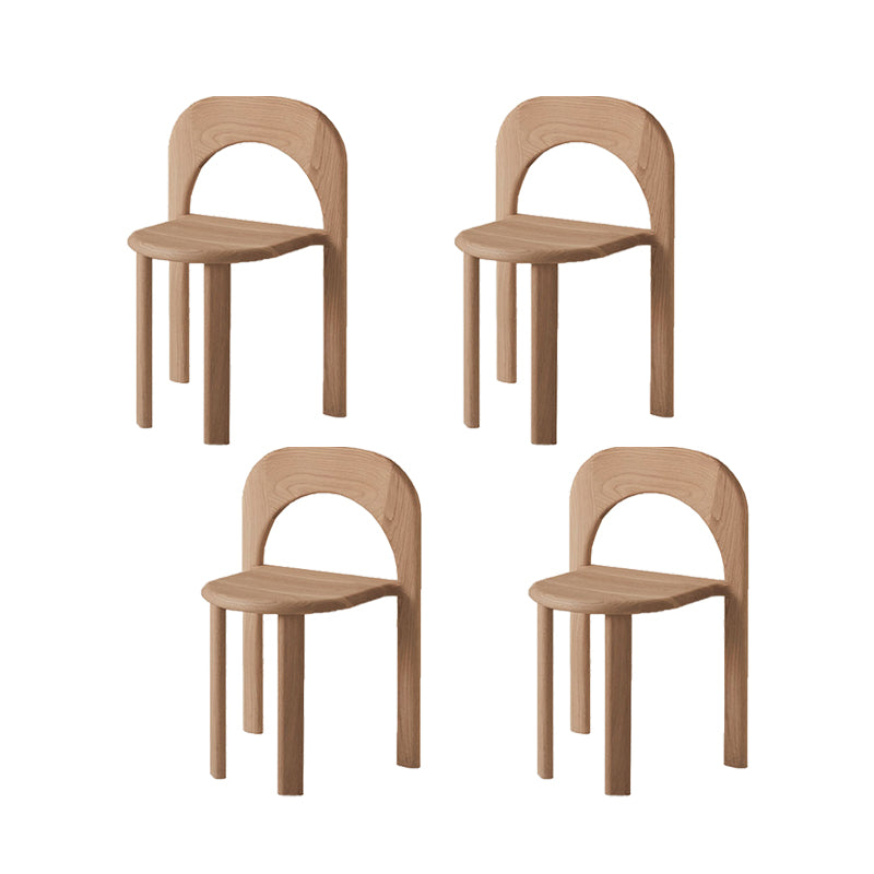 Indoor Stackable Dining Side Chair Solid Wood Oak Solid Wood Open Back Dining Side Chair