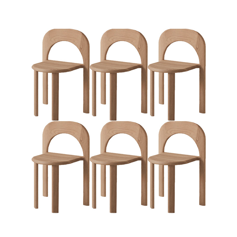 Indoor Stackable Dining Side Chair Solid Wood Oak Solid Wood Open Back Dining Side Chair