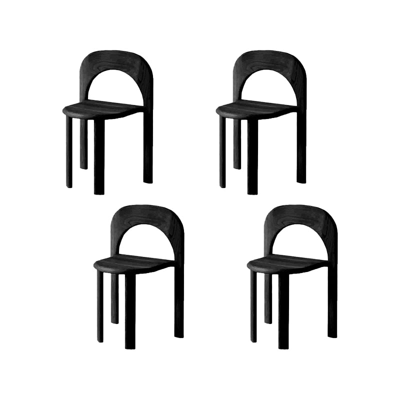 Indoor Stackable Dining Side Chair Solid Wood Oak Solid Wood Open Back Dining Side Chair