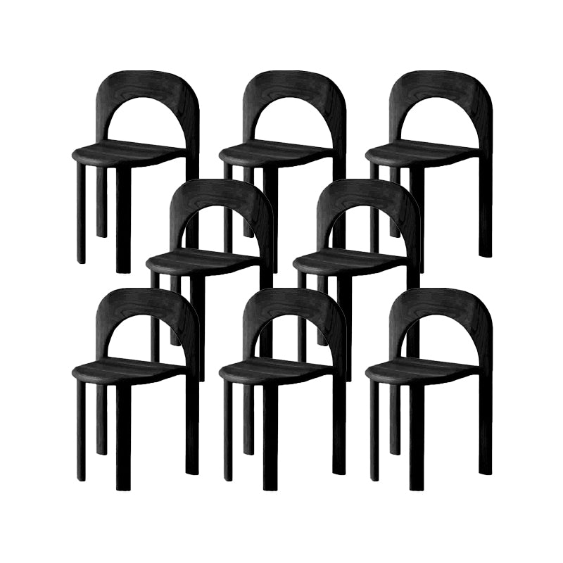 Indoor Stackable Dining Side Chair Solid Wood Oak Solid Wood Open Back Dining Side Chair