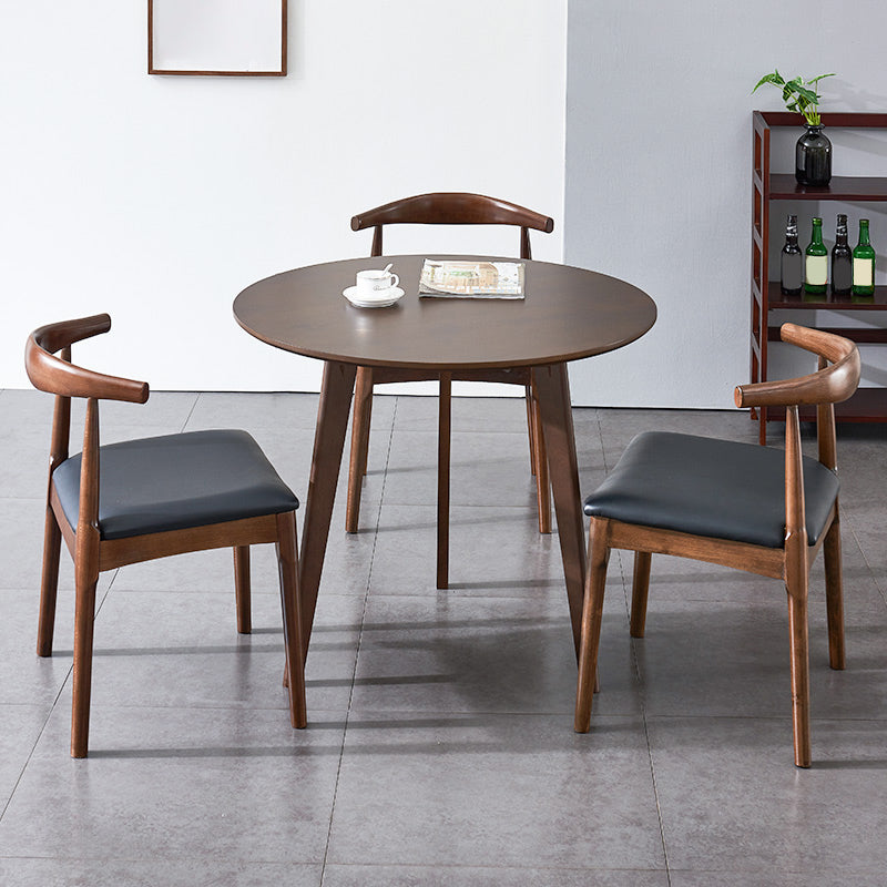 Modern Waterproof Wood Courtyard Table Round Shape Outdoor Table