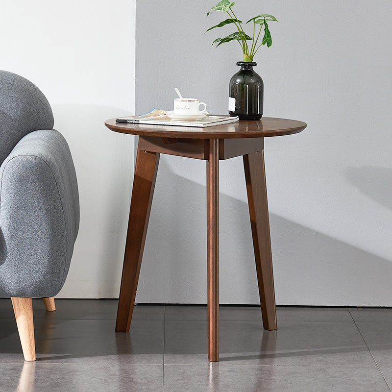 Modern Waterproof Wood Courtyard Table Round Shape Outdoor Table