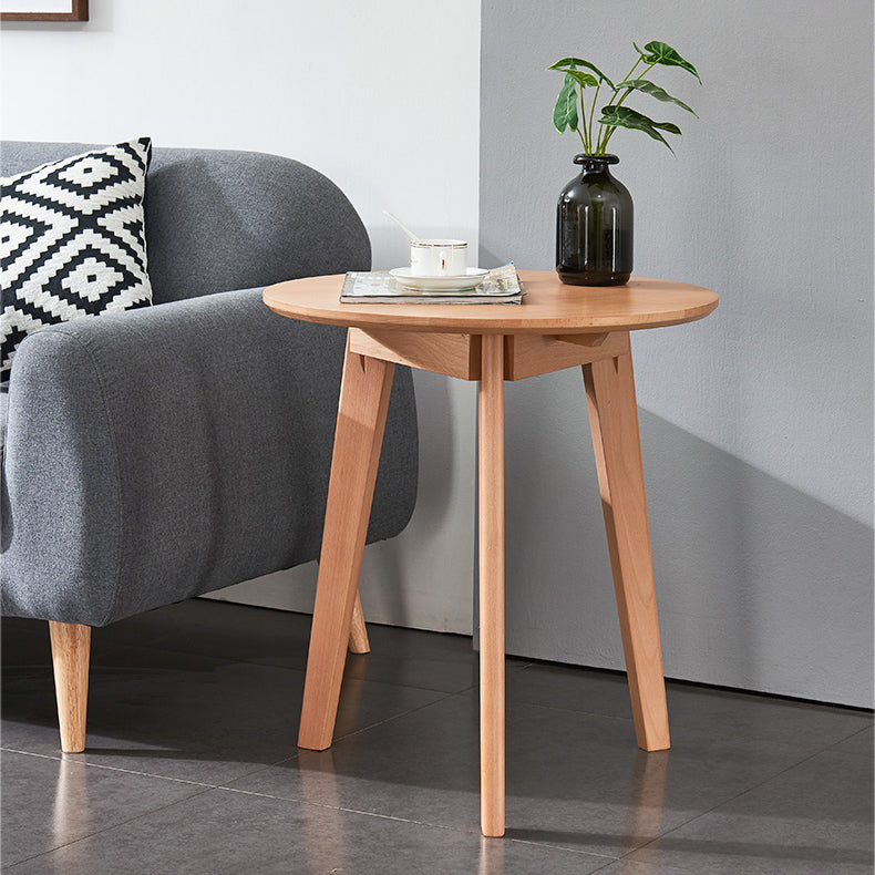 Modern Waterproof Wood Courtyard Table Round Shape Outdoor Table