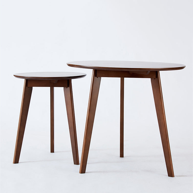 Modern Waterproof Wood Courtyard Table Round Shape Outdoor Table