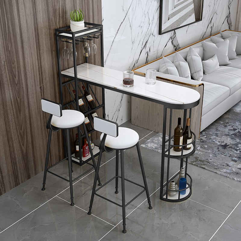 Modern Style Stone Bar Table Set 1/2/3 Pcs Specialty Pub Set for Indoor