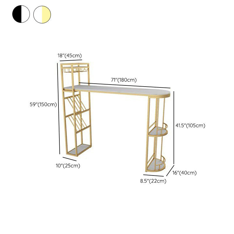 Modern Style Stone Bar Table Set 1/2/3 Pcs Specialty Pub Set for Indoor