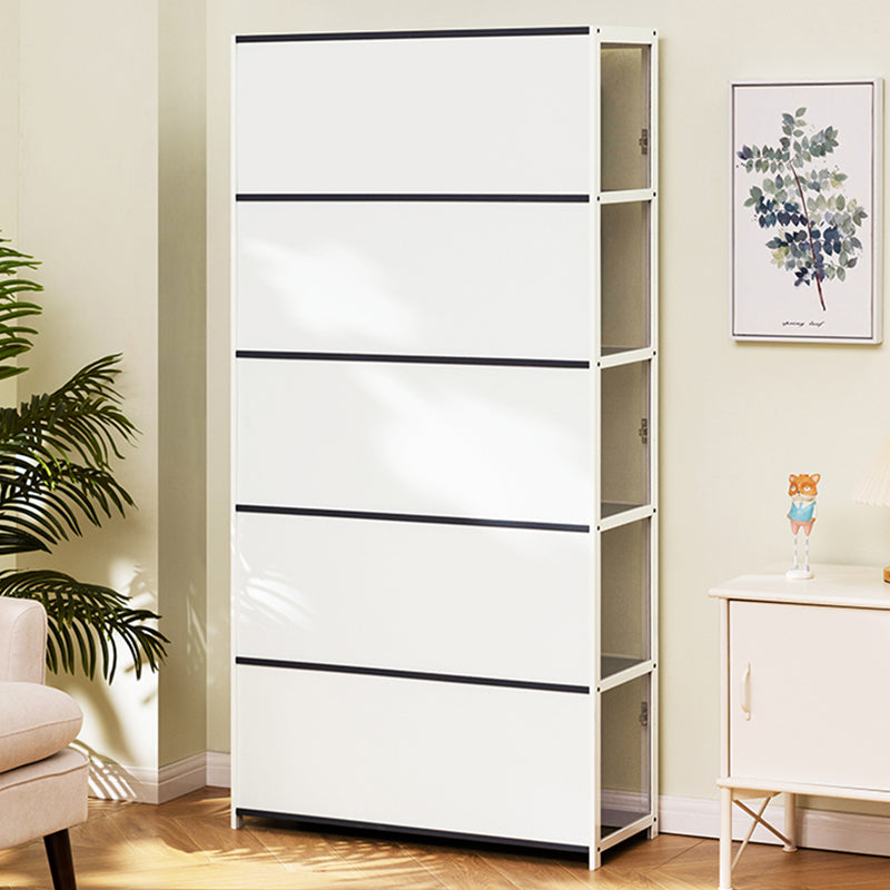 Modern Wood Accent Cabinet, Rectangle Lacquered Storage Cabinet, White