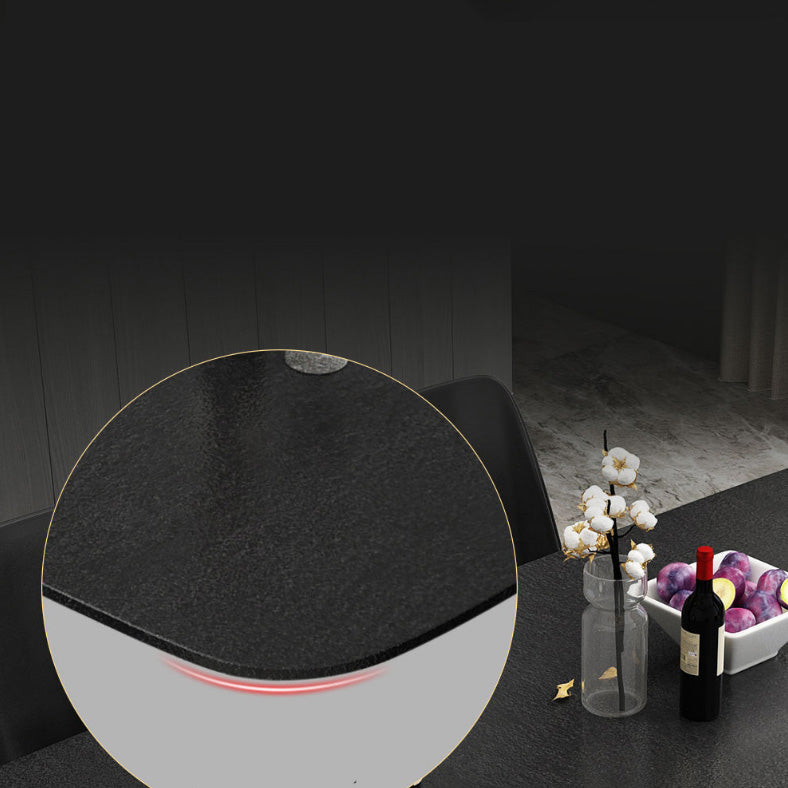 Modern Rectangle Dining Site Table Stone Dining Room Collection with Trestle Base