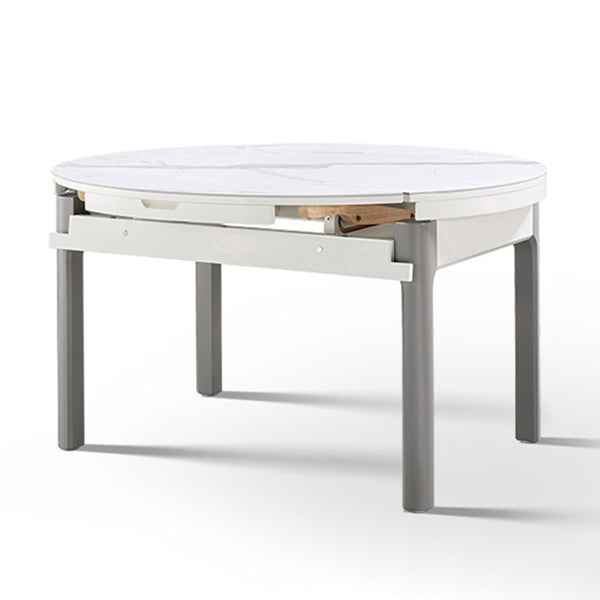 Contemporary Dining Table for Home White Dinette Table with Wooden Frame