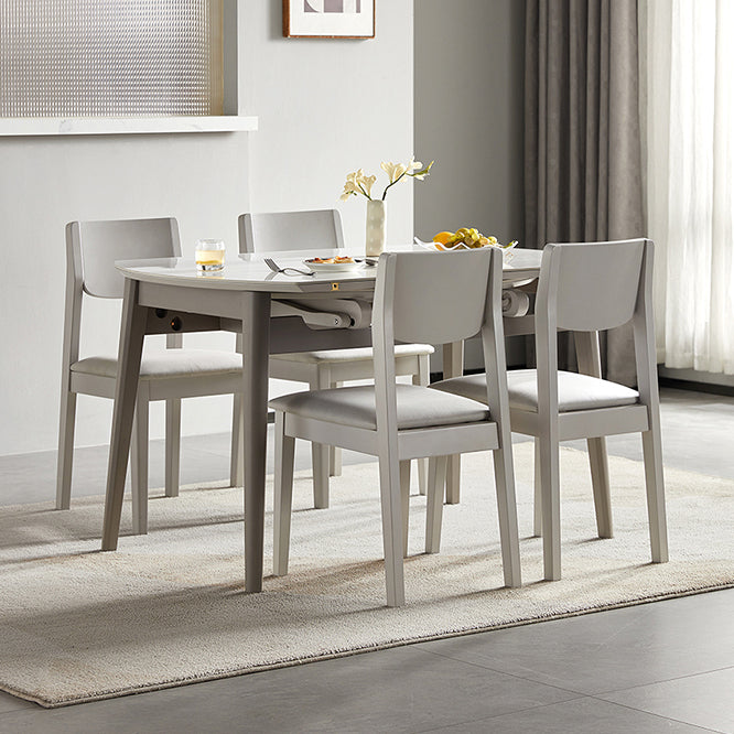 Contemporary Dining Table for Home White Dinette Table with Wooden Frame