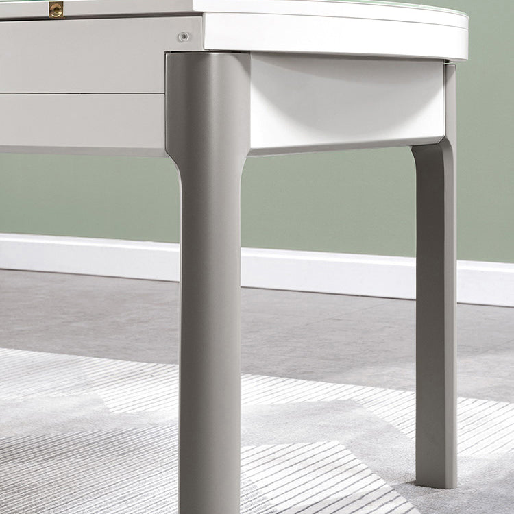 Contemporary Dining Table for Home White Dinette Table with Wooden Frame