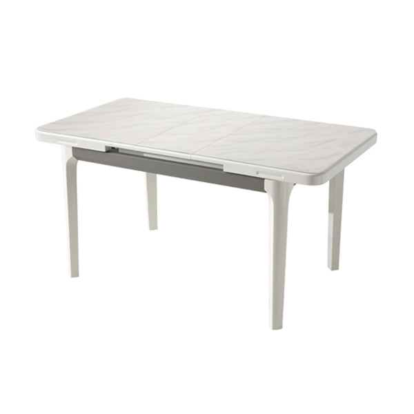 Contemporary Dining Table for Home White Dinette Table with Wooden Frame