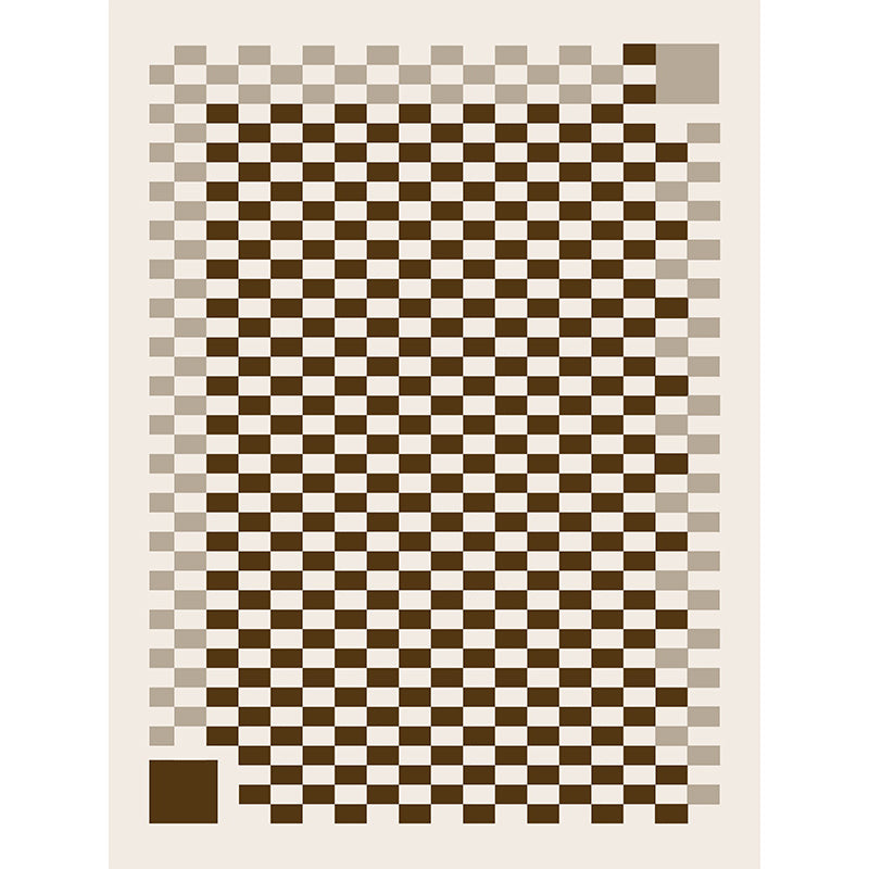 Minimalist Tribal Diamond Rug Beige Polyester Area Rug Stain Resistant Rug for Bedroom