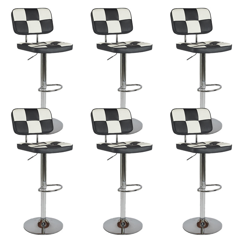 Modern Style Counter Stool Pu Leather Adjustable Height Bar Stool