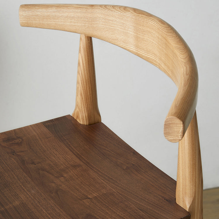 Modern Armless Backrest Counter Stool Wood Cafe Bar Stool with Wooden Seat