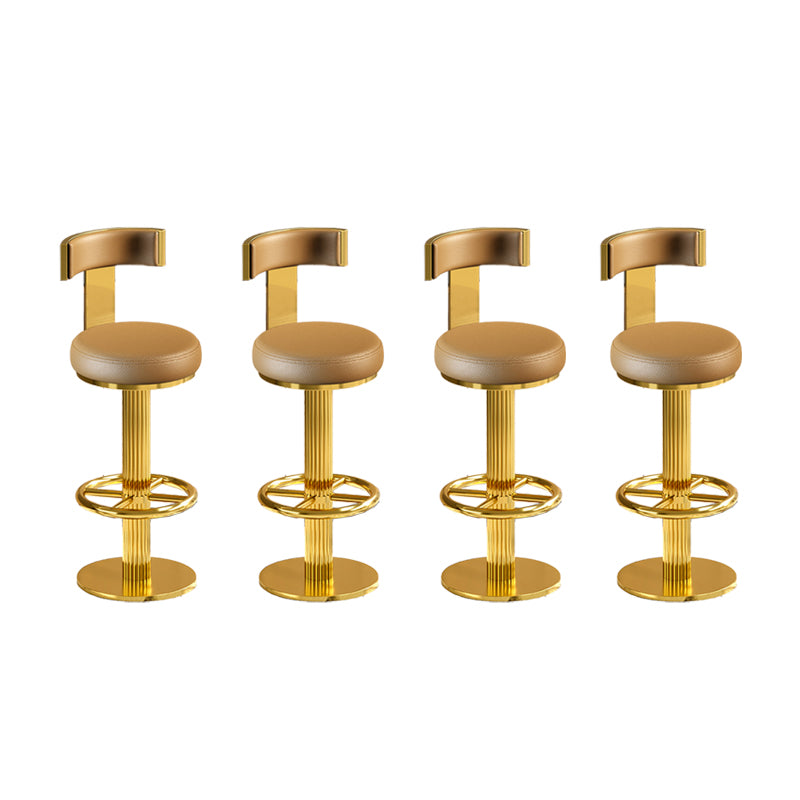 Glam Gold Legs Bar Stools Living Room Upholstered Swivel Stool