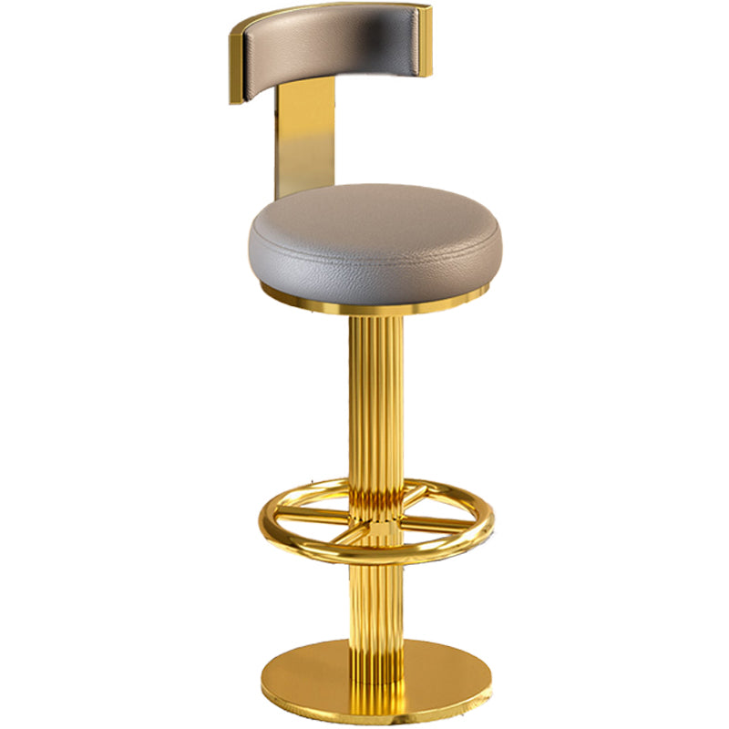 Glam Gold Legs Bar Stools Living Room Upholstered Swivel Stool